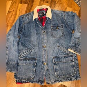 Spencer Douglas vintage chore jacket corduroy plaid flannel size SM
